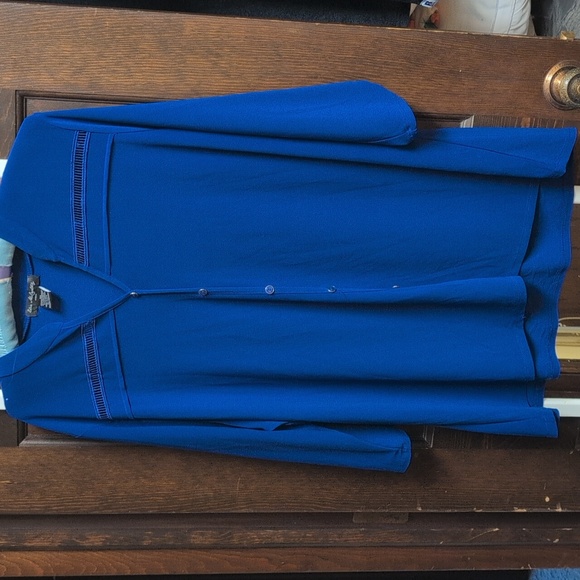 Elie Mccarthy Tops - Vivid Blue Button-Up Tunic